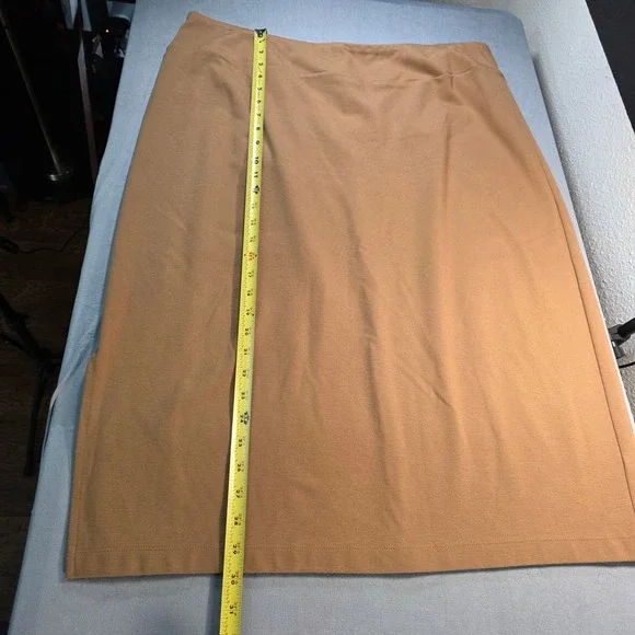 Nine West Womens XXL Camel Brown Stretch Ponte Knit Midi Pencil Skirt RN73277 - Picture 3 of 7